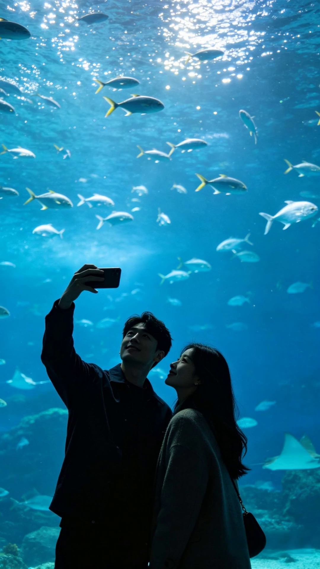 Aquarium selfie date — source first frame